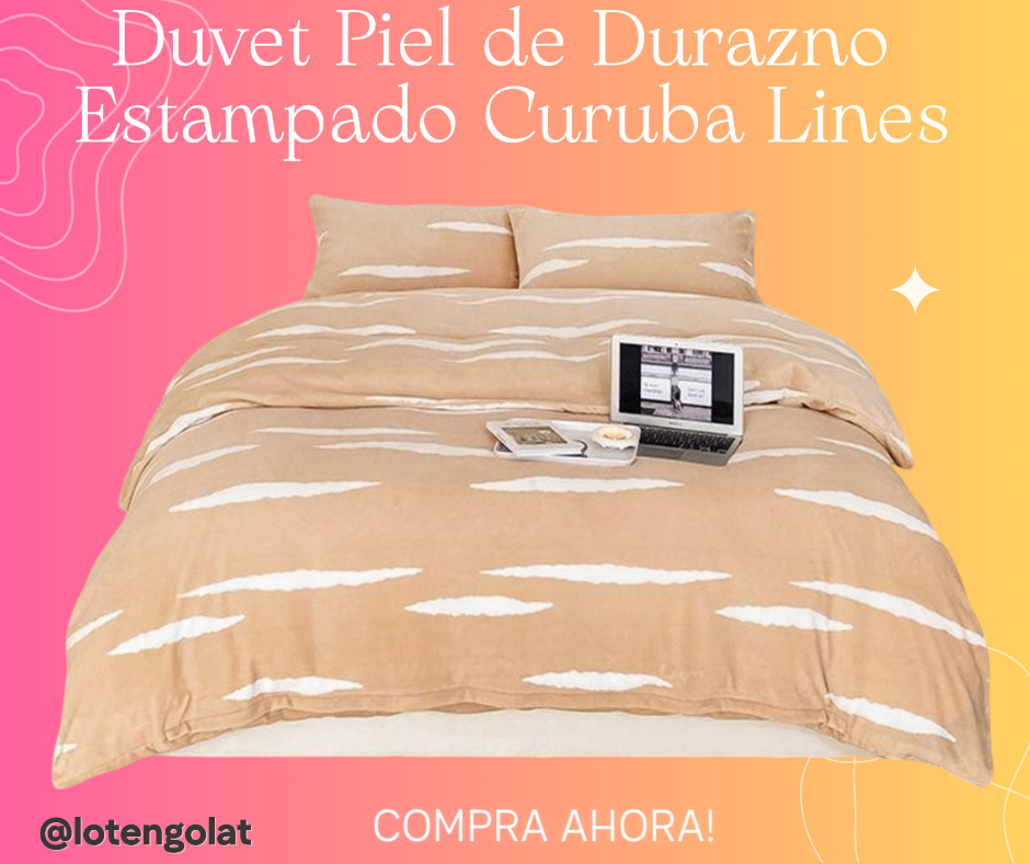 Duvet Piel de Durazno Estampado Curuba Lines + Sábana Plana