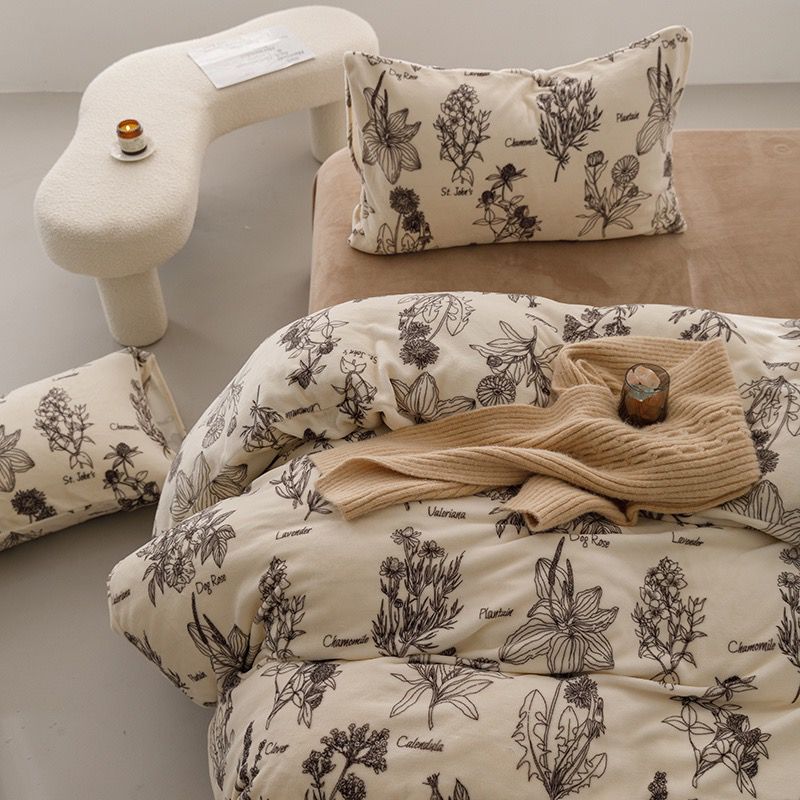 Duvet Piel de Durazno Estampado Jardín Vintage + Sábana Plana